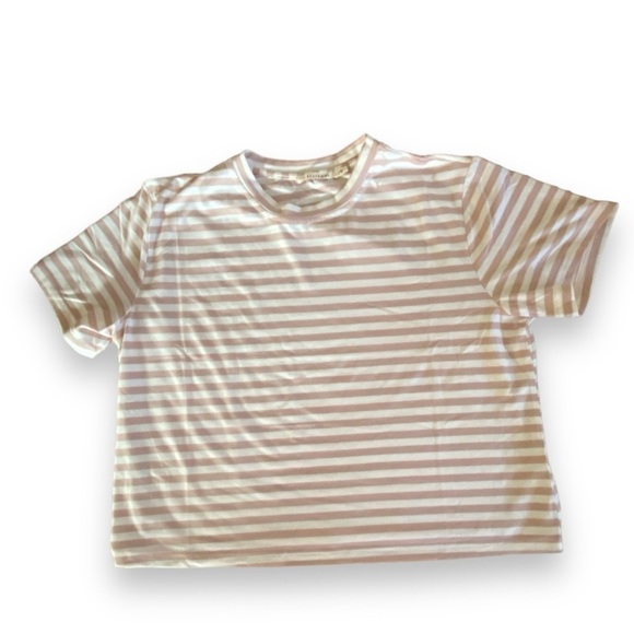 Casual Lounge Stripe 2pc Set. Drawstring Wide Leg Pant Crop Top BALLETCORE Large - Picture 13 of 16